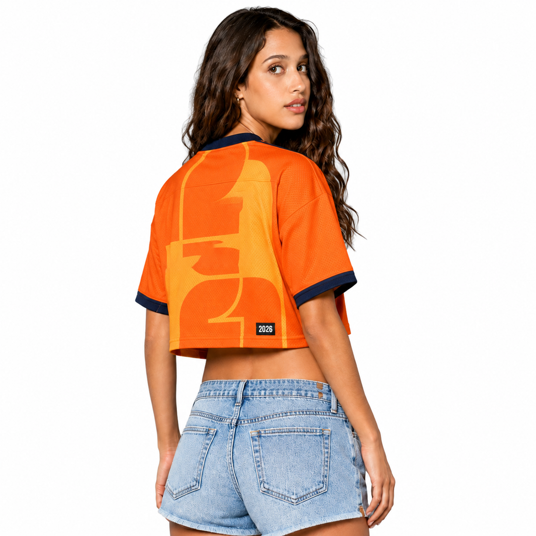 Netherlands Classic Women V Neck Streetwear Crop Tops