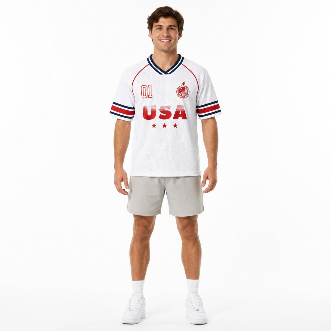 Retro Men Star USA Custom Logo Jersey Tops