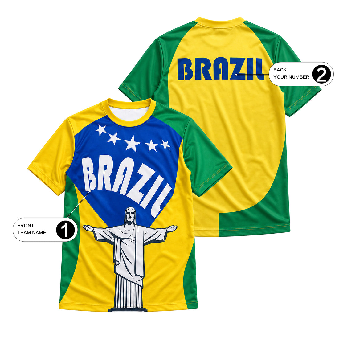 2026 Soccer Brasil Custom Name Number Jersey