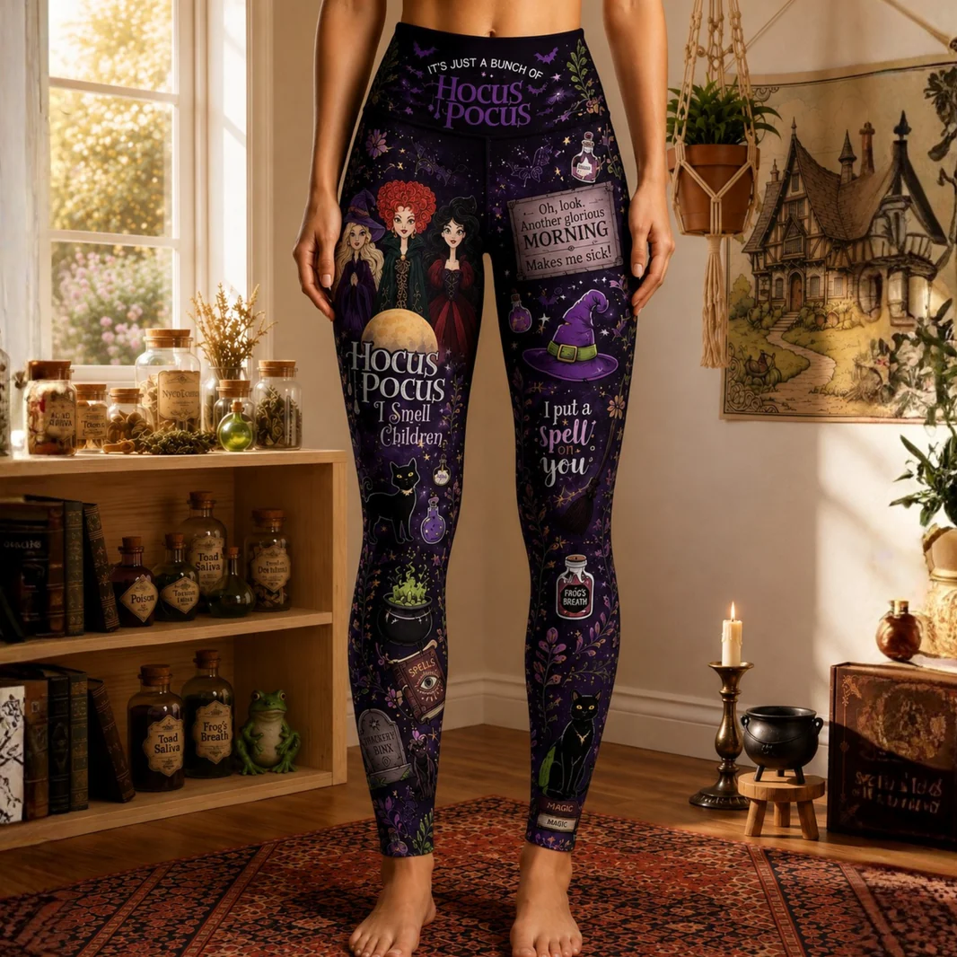 Classic Witch Trio Halloween Legging - Gifts For Her, Witch Lovers