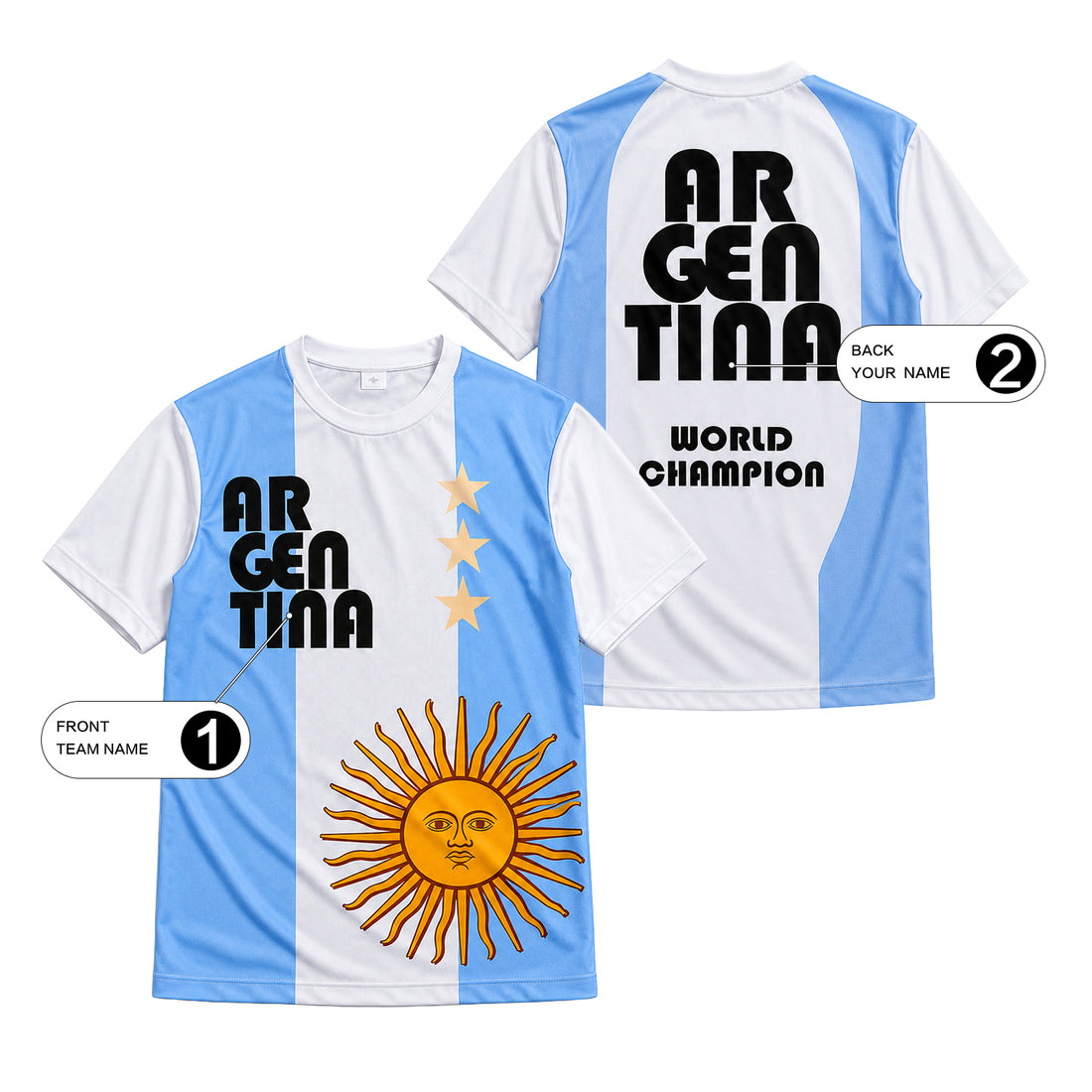 2026 Argentina Crew-neck Jersey Custom Name Number