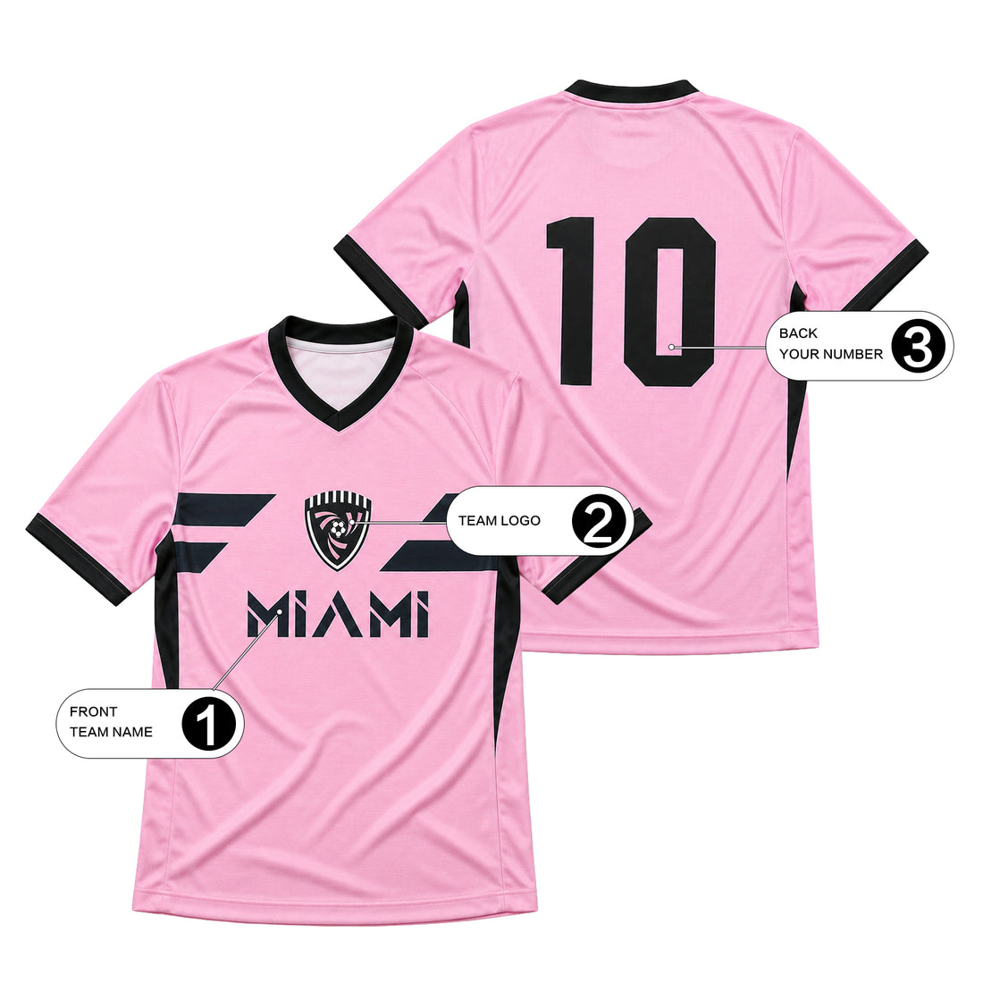 Pink Miami Football Jersey Custom Name Number Logo