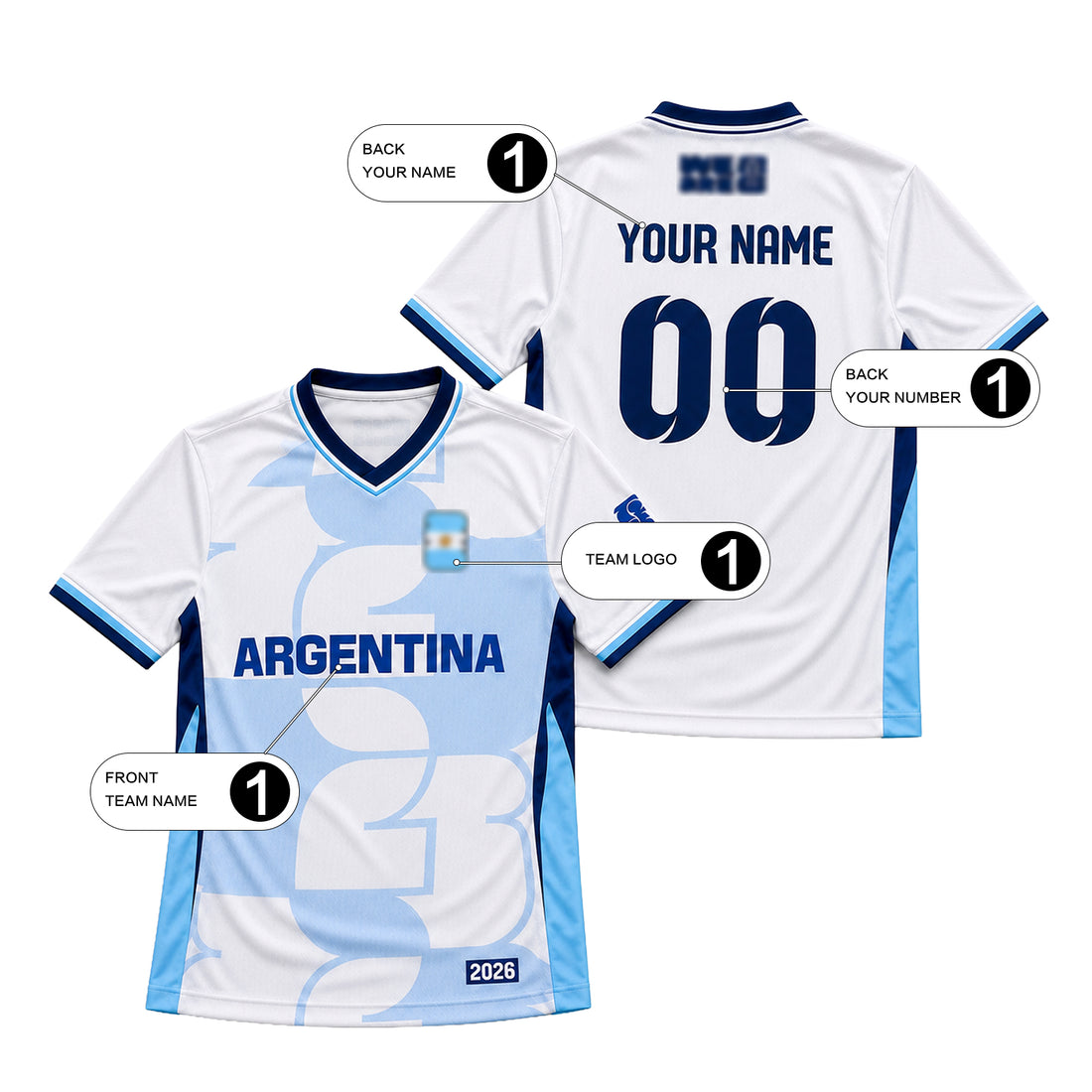 2026 Custom Soccer Jersey-Team Argentina