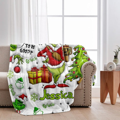 Grch Green Monster Is It Too Late To Be Good - Personalized Christmas Blanket