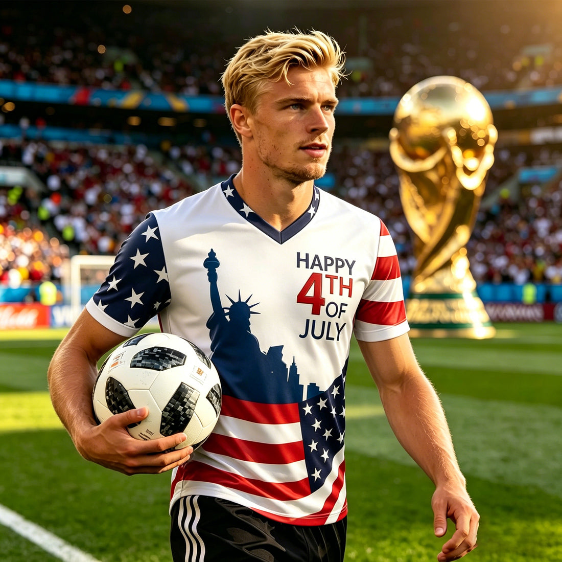 Men Customized Independence Day Soccer Jersey Personalized Flag Jersey Men America Pattern Soccer Jersey Gift Tops