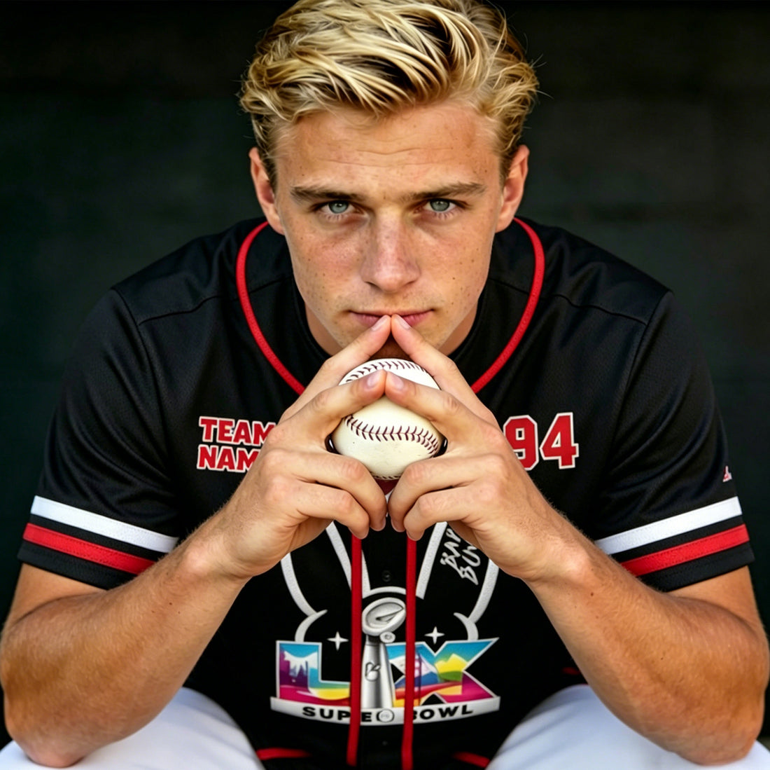 Men's Custom Baseball Jersey Black Printed Baseball Jersey Number Name Short Sleeve Retro Lightsout Jerseys Shirts Tops