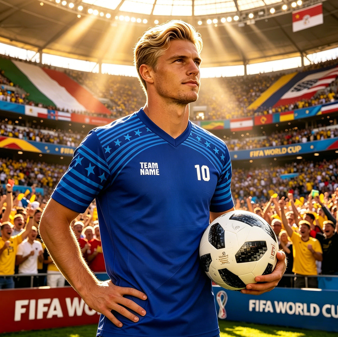 Classic Custom Football Jerseys for Men 2026 Football Match Unisex Blue Workout Sport Shirts Casual Fitness Tops