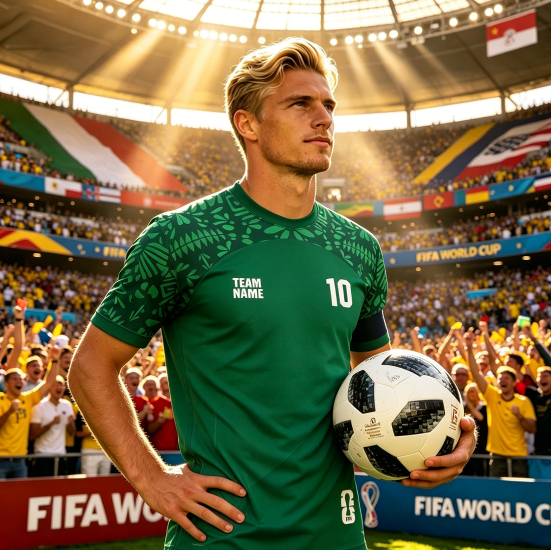 Classic Custom Football Jerseys for Men 2026 Football Match Unisex Green Crew Neck Sport Shirts Casual Fitness Tops