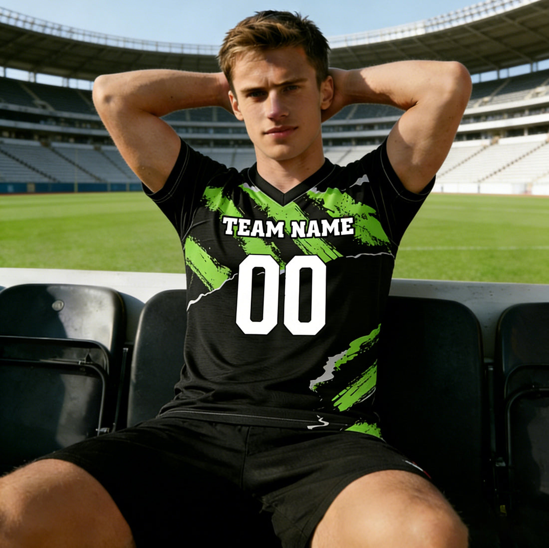 Fashion Men's Personalized Soccer Jersey Custom Short Sleeve Name Number Jersey Tee Tops