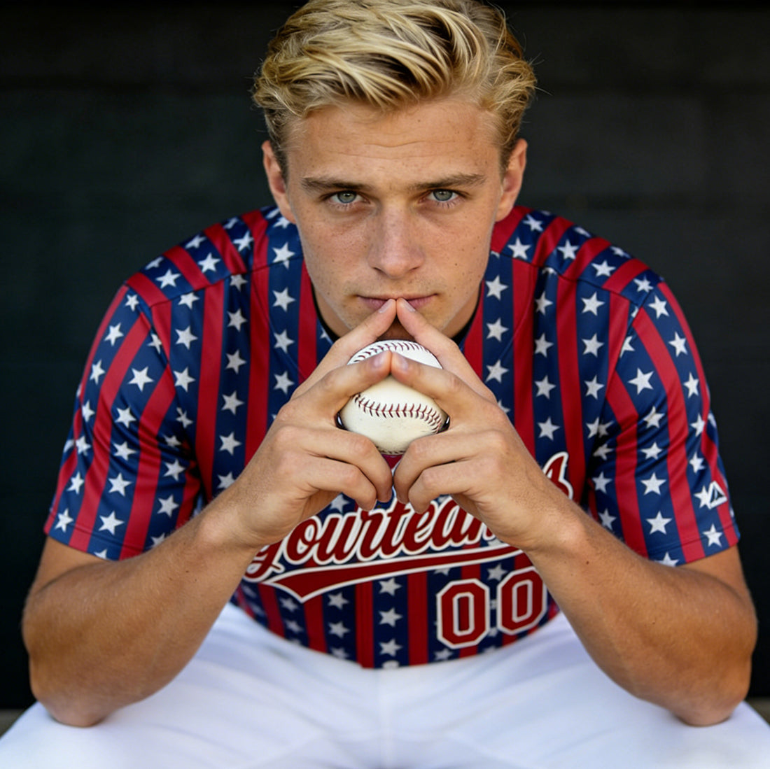 Men's Custom Baseball Jersey Star Stripe Sports Shirts Personalized Team Name Number Tops