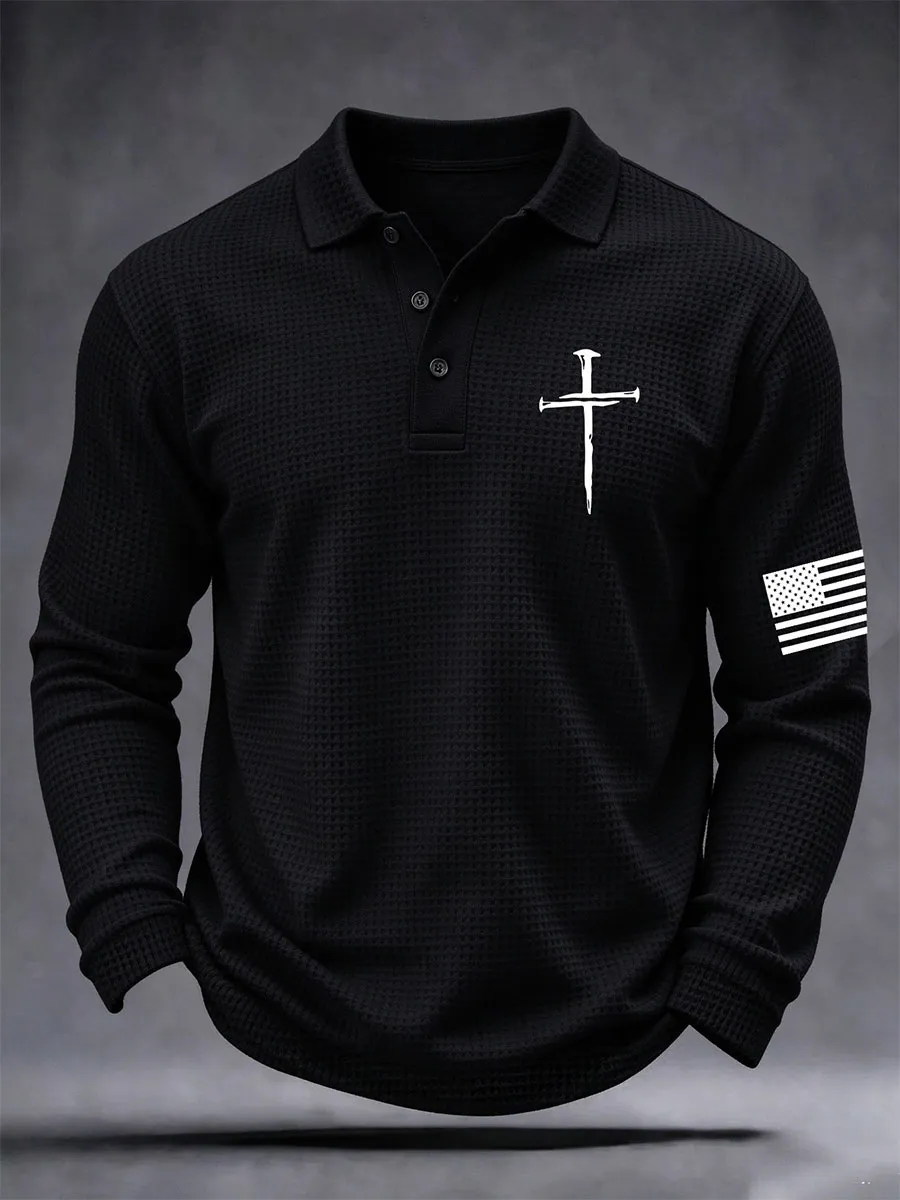 Men's Christian Art Cross Waffle Top