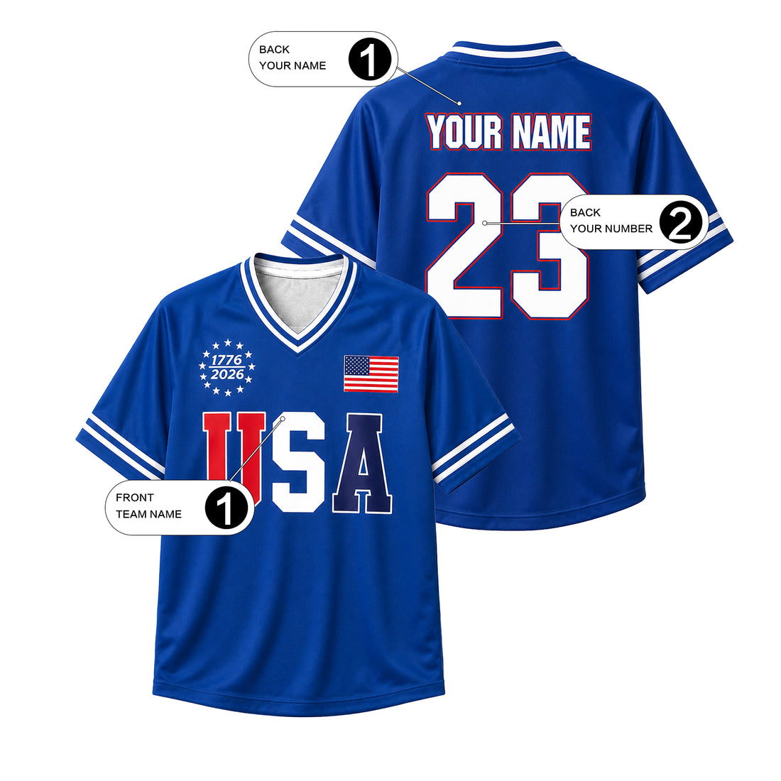 Custom USA Sublimation Sports Jersey | Personalized Name & Number