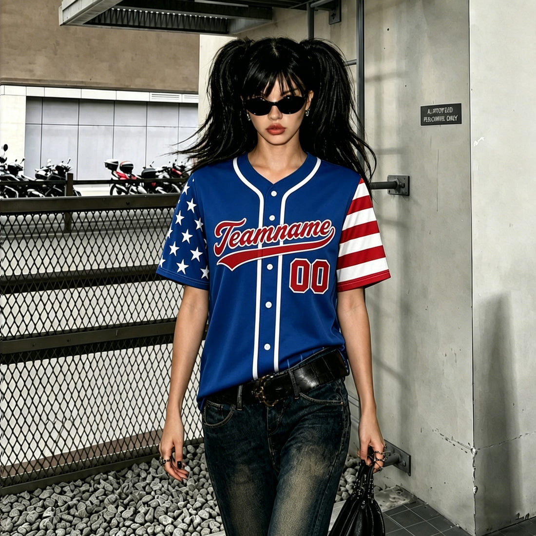 Custom Pinstripe Baseball Jersey Hipster Hip Hop Blue Sports Shirts Personalized Team Name Number for Women Youth Tops