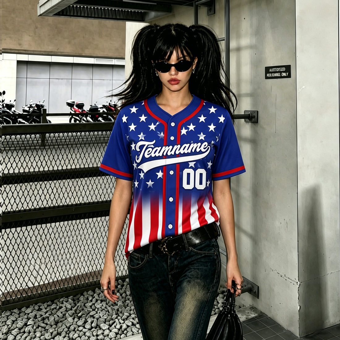 Women Custom Pinstripe Baseball Jersey Hipster Hip Hop Black Sports Shirts Personalized Team Name Number Tops