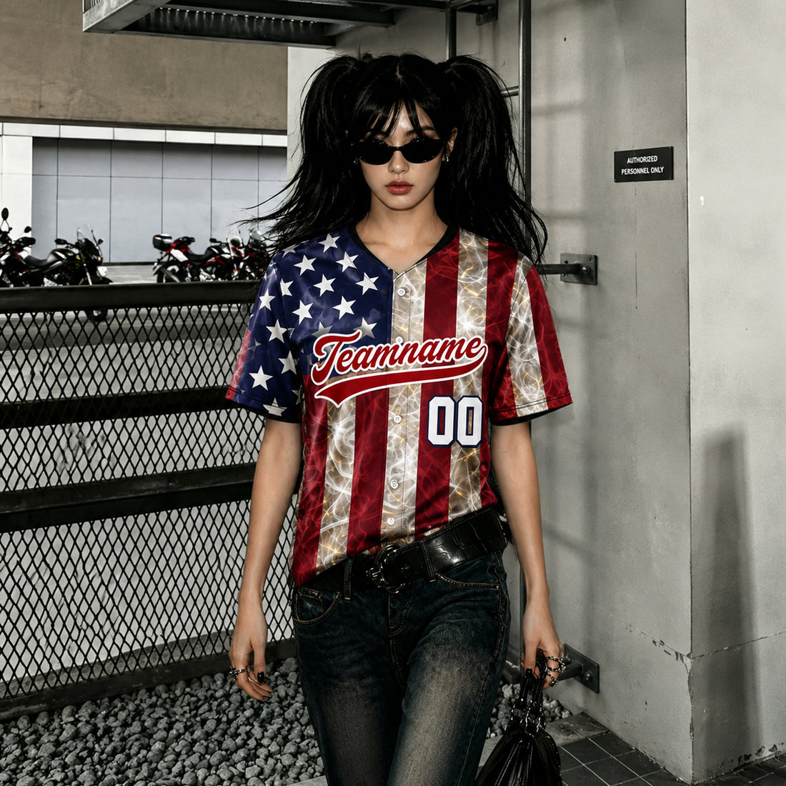Women Custom Baseball Jersey Personalized Name Number & Logo America Baseball Jersey USA Flag Tops