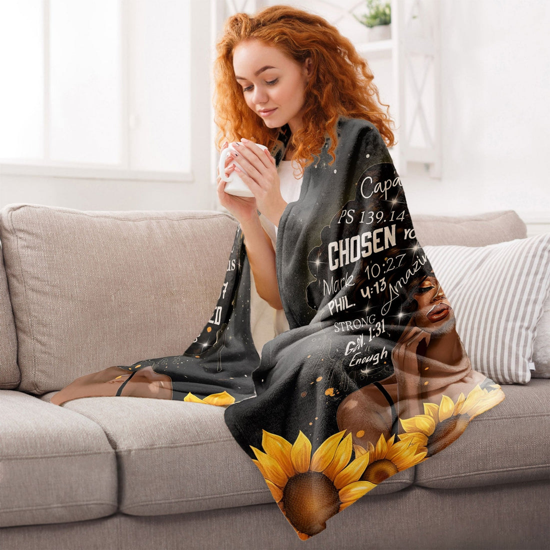 God Says You Are Beautiful - Personalized Blanket - Gift For Black Women