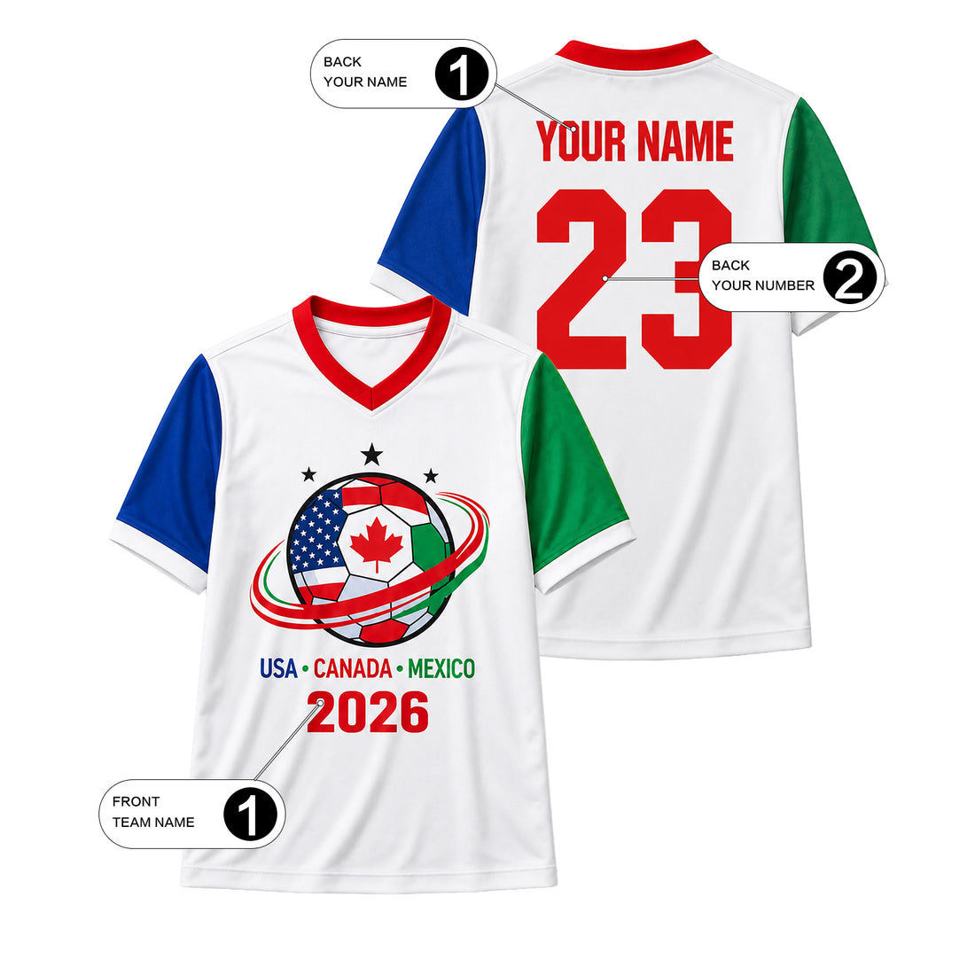 2026 North America Host Countries Football Uniform Custom Printed Jersey