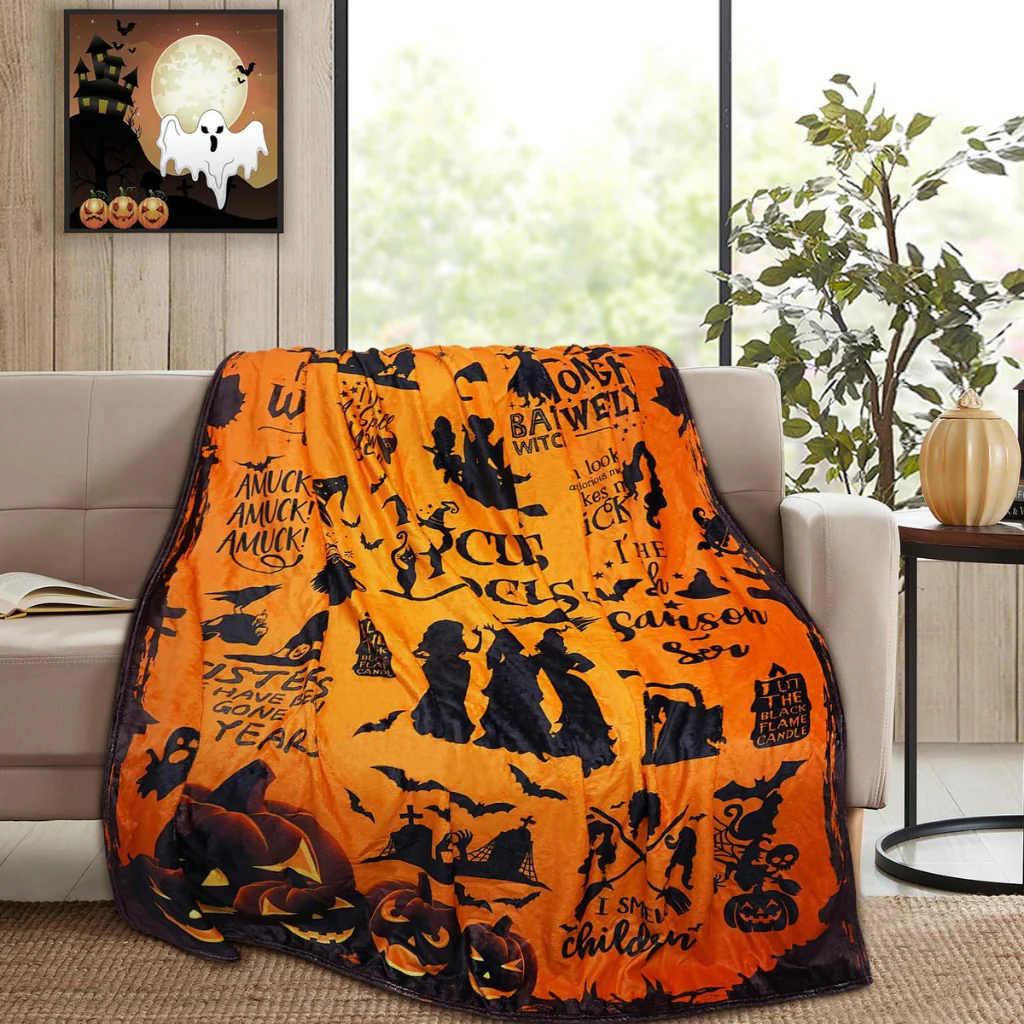 Three Witches Tonight We Fly - Personalized Blanket - Halloween Gifts