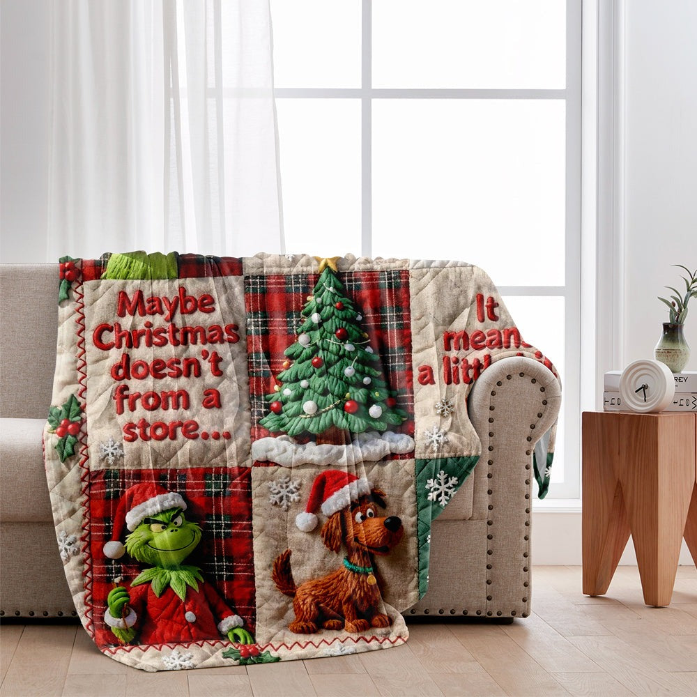 Grch Green Monster Maybe Christmas Does Not Come From A Store - Personalized Blanket - Christmas Gift For Movie Fans