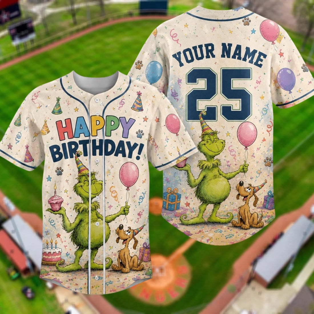 Personalized Birthday Grinc Baseball Jersey Custom Name Number